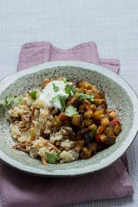 libanesischer Reis mit Auberginen-Gemüse und Baharat von breifreibaby
