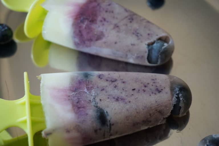 Baby Eis selber machen – Blaubeer-Joghurt-Eis am Stiel • breifreibaby