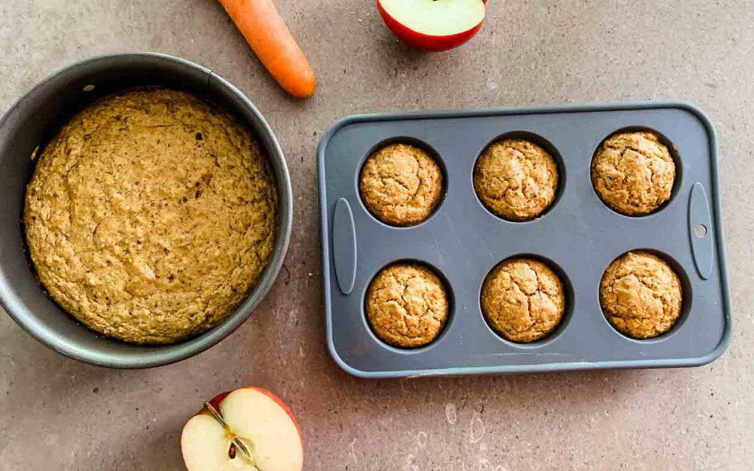 Gesunde Muffins für Babys – Möhrenmuffins mit Äpfeln und Nüssen
