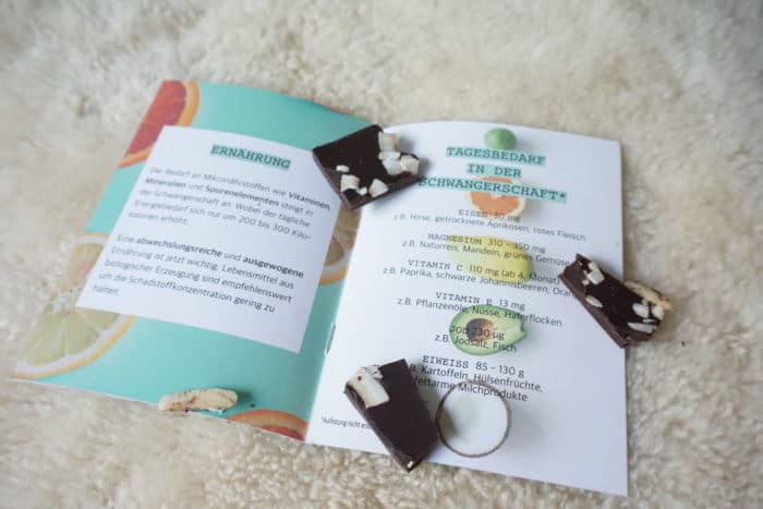 SChokolade und Infos über Ernährung in der Schwangerschaft von Mommy Box