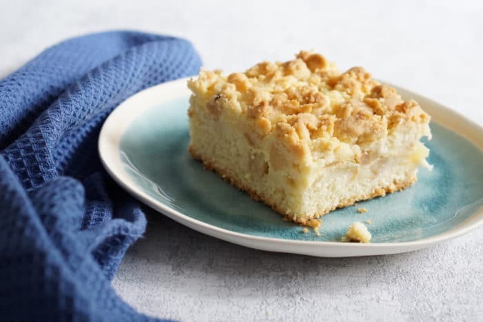 Das weltbeste Rezept für Apfelkuchen mit Streusel und Pudding