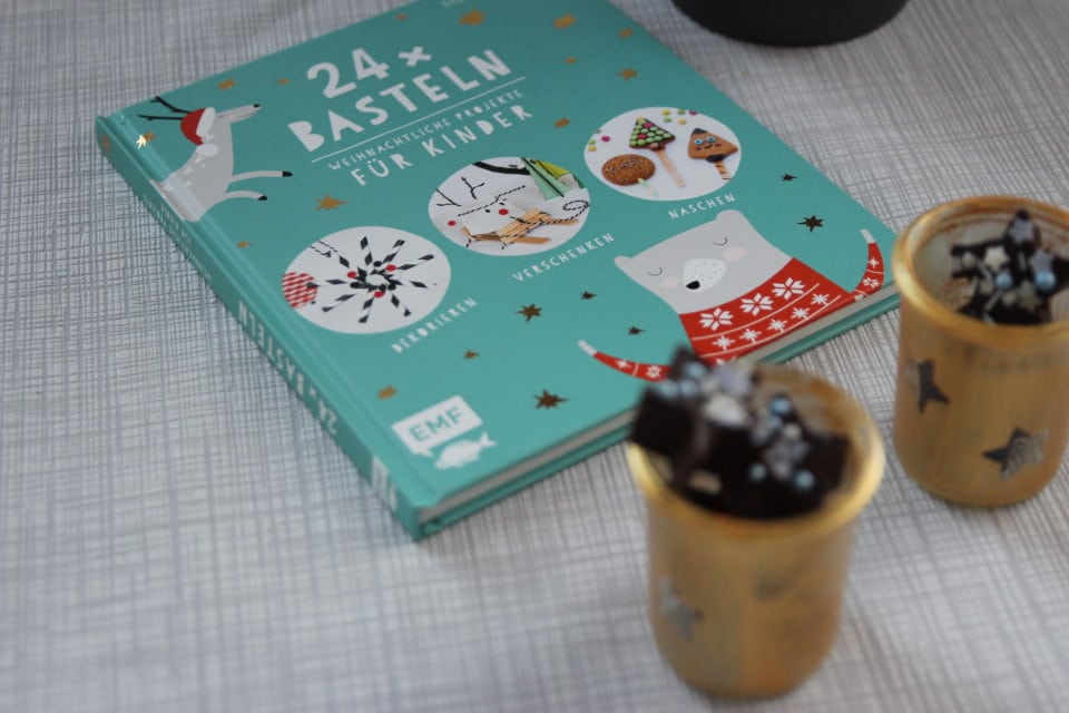 24 x Basteln von Stefanie Möller von Cuchikind und zuckerfreie Schokolade in sternform - Basteln mit Kidnern für Weihnachten