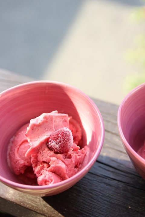 Erdbeereis selber machen - ohne Eismaschine und ohne Zucker