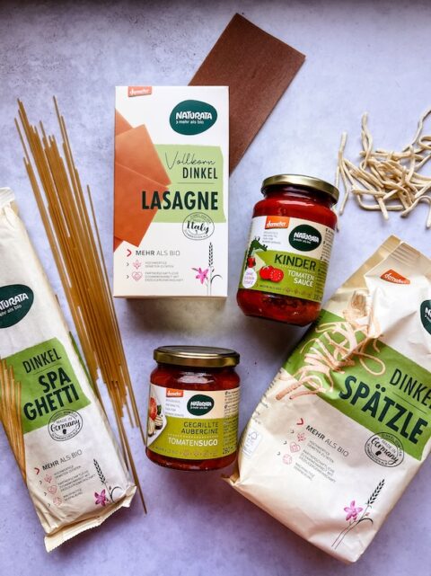Lasagne für Babys mit den Produkten von Naturata