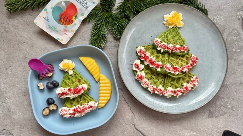 Das beste Weihnachtsrezept Kinder - grüner Tannenbaum aus Waffeln