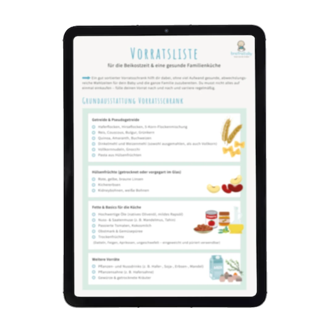 Mockup iPad der Vorratsliste für die Beikostzeit