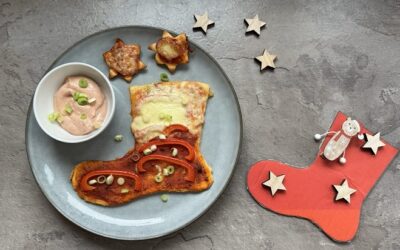 Das etwas andere Nikolaus Rezept: Eine Pizza in Stiefelform für Babys und große Geschwister