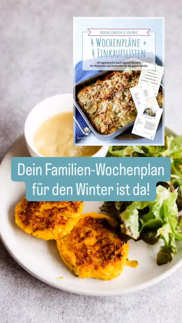 Bye Bye Kochstress – Hallo Familienroutine! 🍽️❄️
Gerade im Herbst & Winter sehnen sich viele Familien nach mehr Struktur in der Küche – und nach Gerichten, die:
✅ sättigen
✅ saisonal & ausgewogen sind
✅ und der ganzen Familie schmecken
Genau deshalb haben wir unseren neuen 4-Wochen-Wochenplan für November & Dezember erstellt! 💛
Dich erwarten:
🥕 20 einfache & kindgerechte Rezepte
📝 fertige Wochenpläne mit Einkaufslisten
🎯 saisonale Zutaten wie Kürbis, Wirsing, Pastinake & Co.
💡 Ideal für alle, die schnell & gesund kochen wollen – mit wenig Aufwand und viel Geschmack!
⚡️ Hol dir jetzt deinen Wochenplan für die kalte Jahreszeit & bring neue Leichtigkeit in eure Küche: Kommentiere mit „🦌 „
