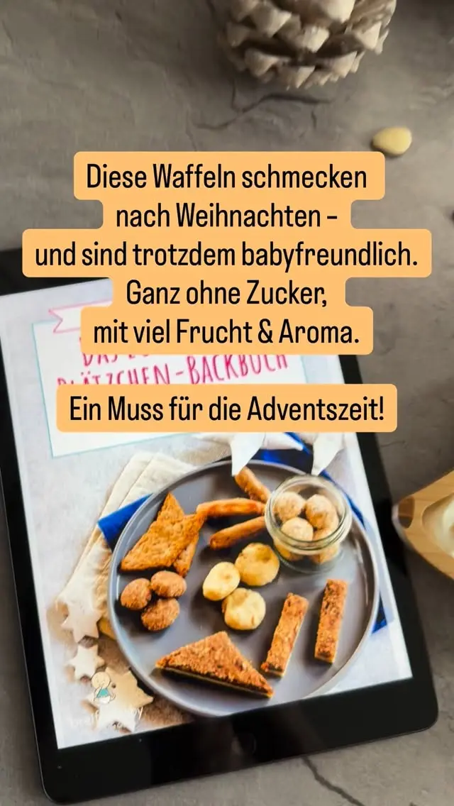 Diese Zimtwaffeln sind einfach himmlisch – und dabei total alltagstauglich.
Mit Aprikosen, Obstmark & Haferdrink zauberst du einen Waffelteig, der perfekt für kleine Genießer ist.

🧇 Sie sind:
– ab Beikostreife geeignet
– 1 Woche haltbar in der Dose
– schnell gemacht & so lecker!

Du brauchst:
🥛280 ml Haferdrink (ersatzweise Kuhmilch oder
Mineralwasser)
🍑100 g getr. Soft-Aprikosen (ungeschwefelt)
🥚 3 Eier
🍎 100 g Obstmark (z. B. Apfel-Mango)

🎄 Tipp: Backe eine Portion für euch alle – und genießt die gemütliche Adventszeit mit warmen Waffeln & kalten Füßen!

✨ Kommentiere mit 🍪 und du bekommst unser E-Book mit vielen weiteren Plätzchen- & Waffelrezepten direkt in dein Postfach.

#zuckerfrei #adventszeitmitbaby #weihnachtsrezepte #breifreibaby